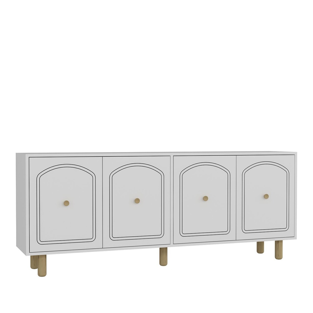 Consola, Hanah Home, Hazal, 180x78.6x35 cm, PAL , Alb - view 4