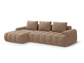 Coltar extensibil stanga 3 locuri, Linz, Cosmopolitan Design, 275x142x84 cm, catifea, bej inchis