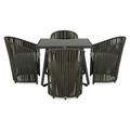 Set mobilier gradina/terasa Milano, 5 piese, aluminiu/poliester, gri/alb