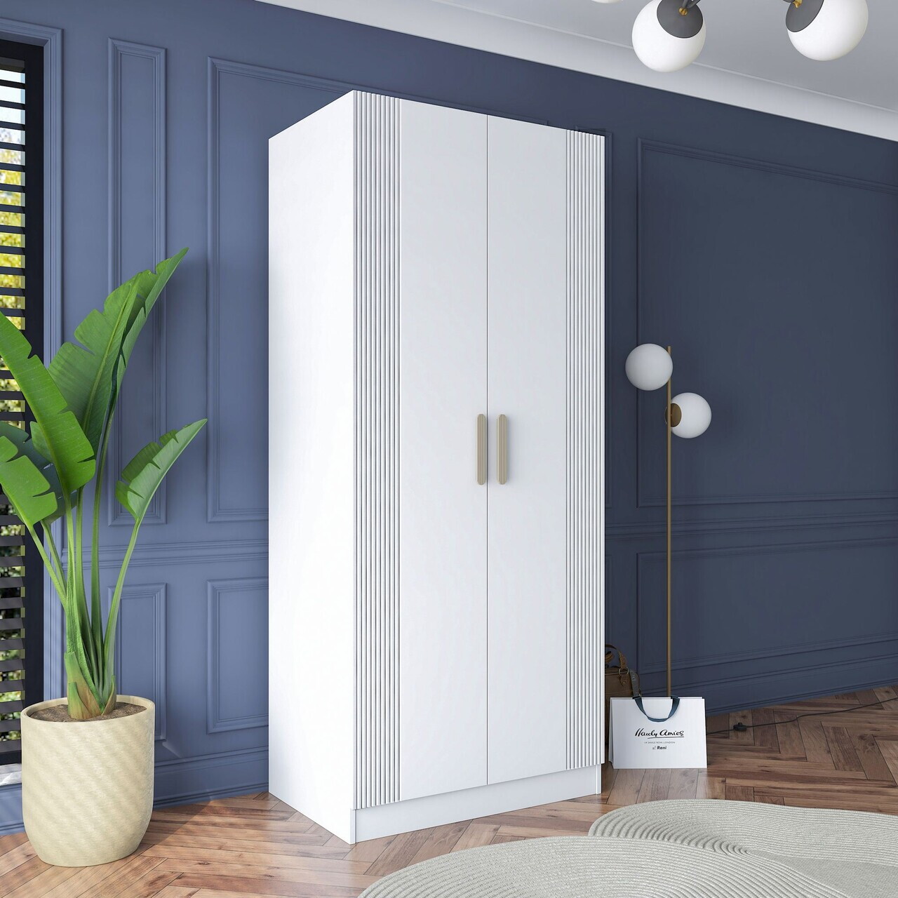 Dulap pentru haine Hanah Home BA181 90x210x57.5 cm PAL MELAMINAT CALITATE E1 Alb