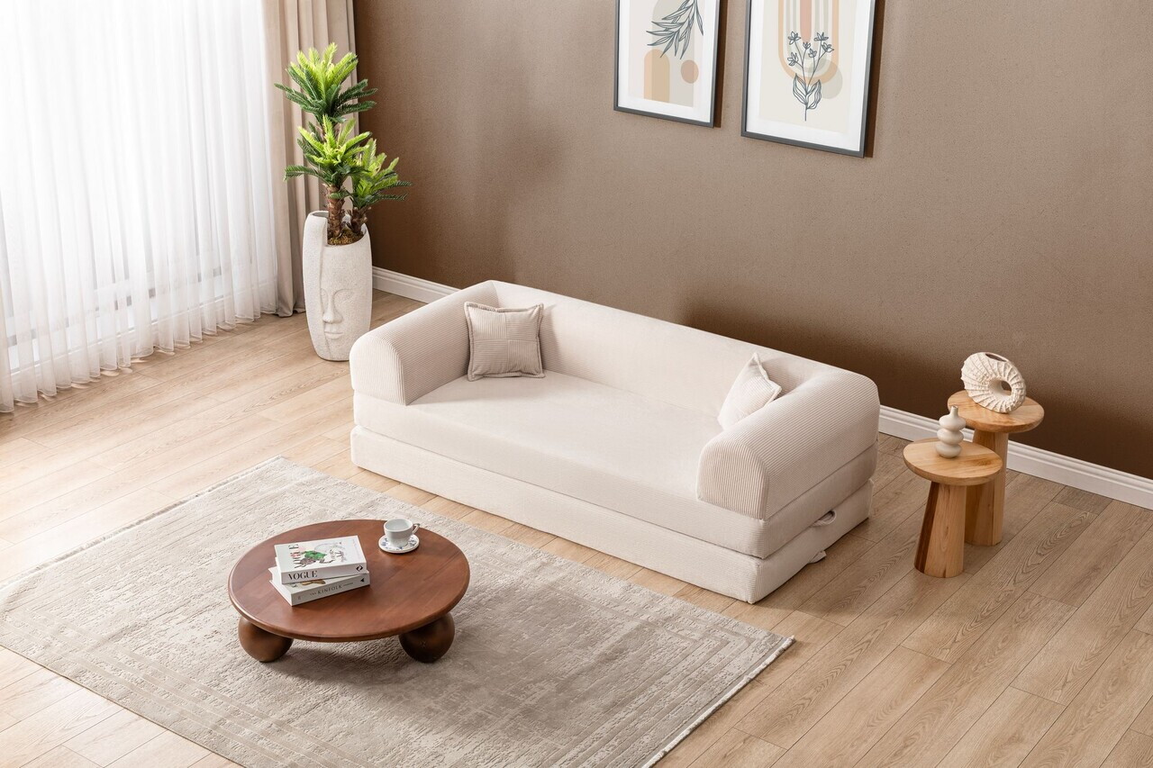 Canapea extensibila 3 locuri, Atelier del Sofa, 118FVL1301, Tesatura plus reiata, Crem - view 2
