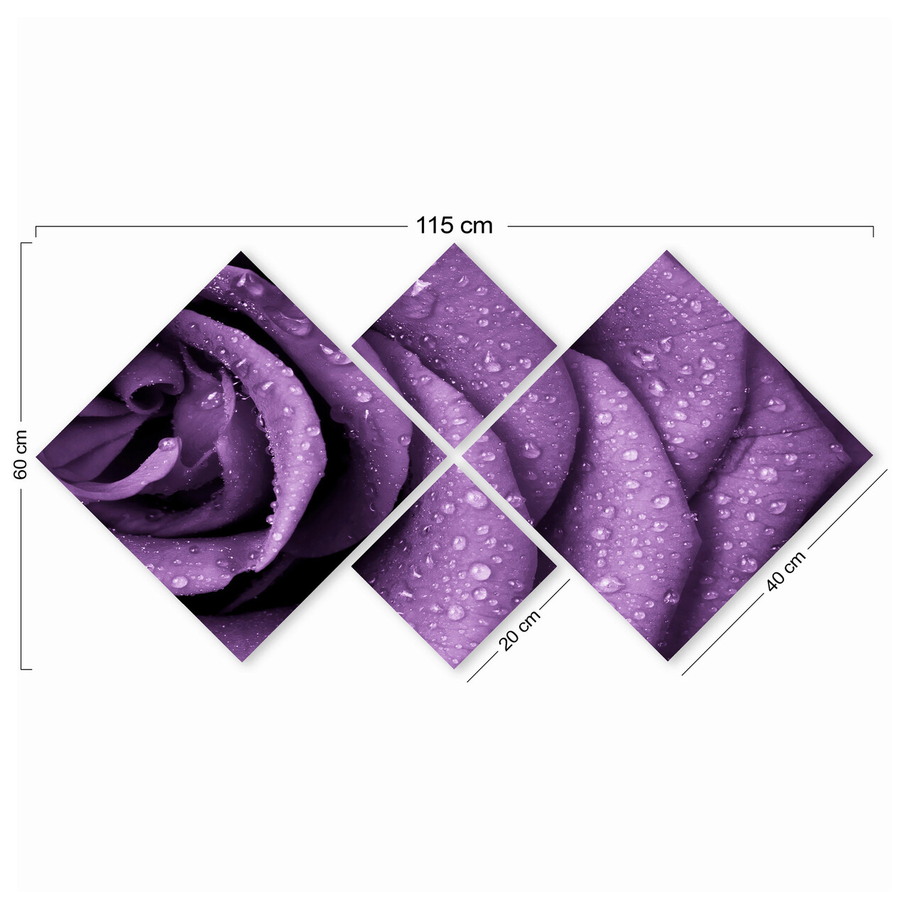 Set 4 tablouri decorative, 4MDF125041943, MDF, Imprimat UV, Multicolor
