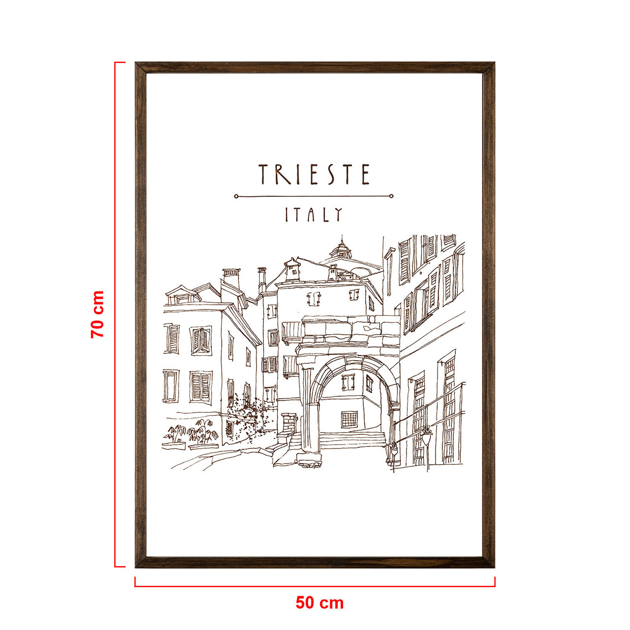 Tablou decorativ, TD047, Lemn, Desenat manual, Natural