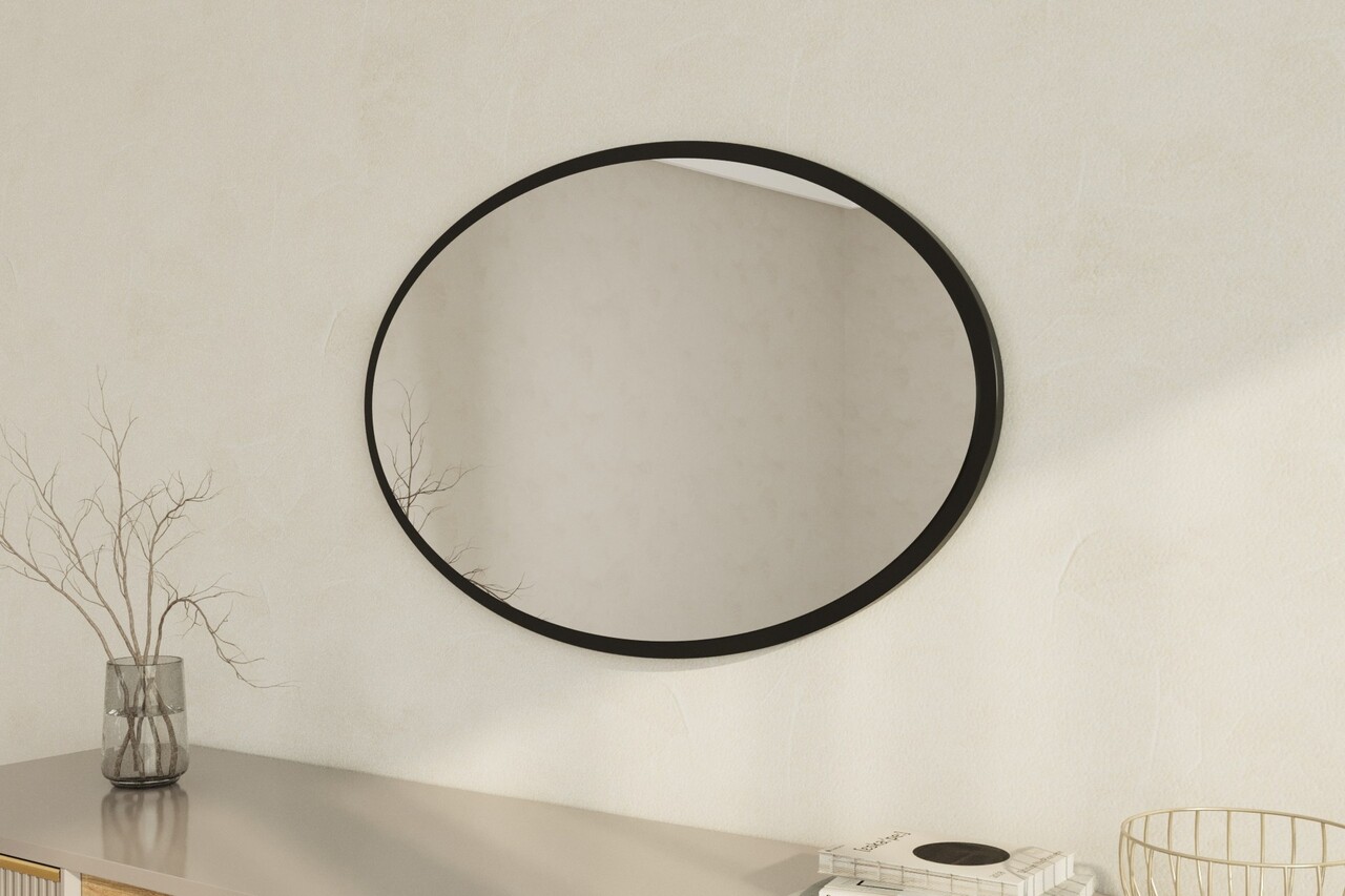 Oglinda decorativa, Siam, Beyo, 60x90x2.2 cm, Negru