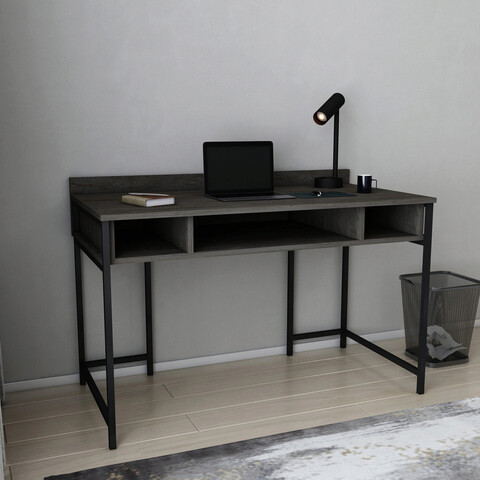 Birou, retricy, alma, 120x60x74.8 cm, pal, negru / gri închis