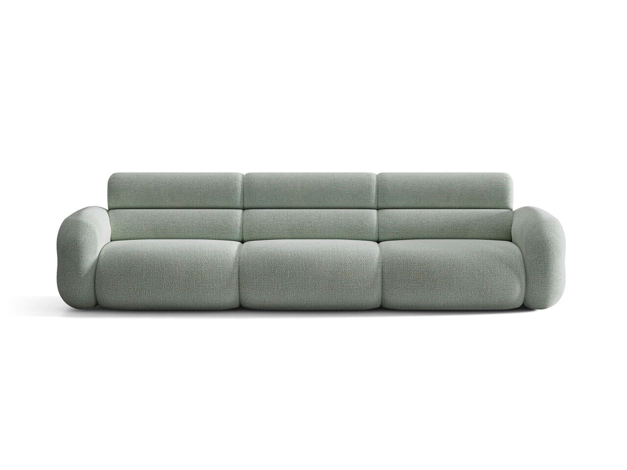 Canapea 4 locuri, Neo, Micadoni Home, 305x100x83 cm, tesatura Chenille Silencio, albastru muted