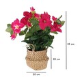 Floare artificiala Hibiscus, 20x20x35 cm, polipropilena, fucsia