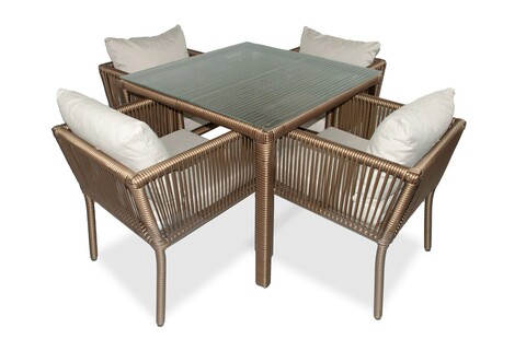 Set mobilier de gradina, jumilla, vera 90, maro inchis