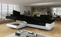 Coltar extensibil stanga 4 locuri, ELTAP, Anton, 272x203x85 cm, lemn/poliester, negru/alb