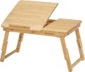 Masuta pentru laptop, Songmics, LLD01N, inaltime ajustabila, 55 x 35 x 21-29 cm, bambus