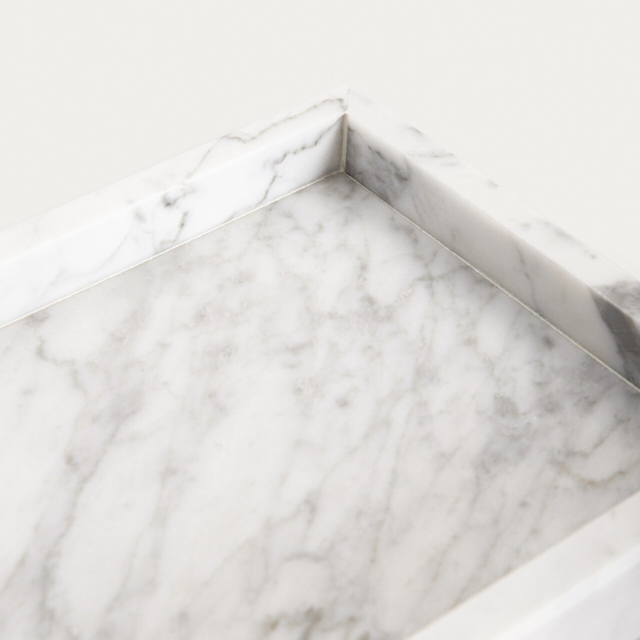 Tava decorativa Marmuri, Homla, 25x15x3 cm, marmura, alb/gri - imagine 5