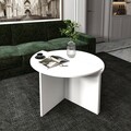 Masuta de cafea, Inarch, Dolunay, 70x51 cm, PAL, Alb