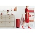 Cos de gunoi cu pedala, Brabantia, Icon Red, 30 L, inox, rosu