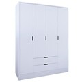 Dulap pentru haine, Miwood, Duru 4 Door 1600-017, Alb mat
