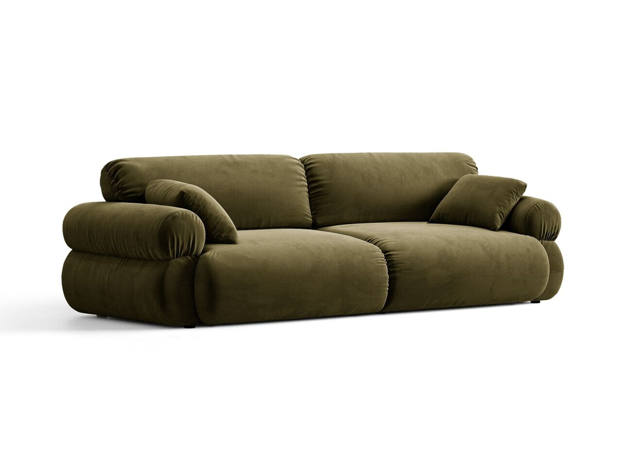 Canapea 4 locuri, Ophelia, Micadoni Home, 257x100x84 cm, catifea, verde — imaginea 2