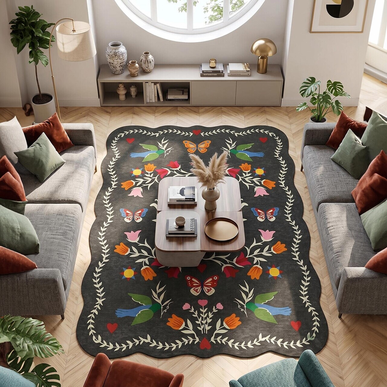Covor, Fr382, 100x150 cm, Negru — imaginea 2