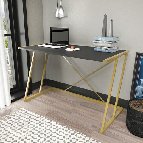 Birou, retricy, adelaide, 114x60x75 cm, pal, aur/antracit