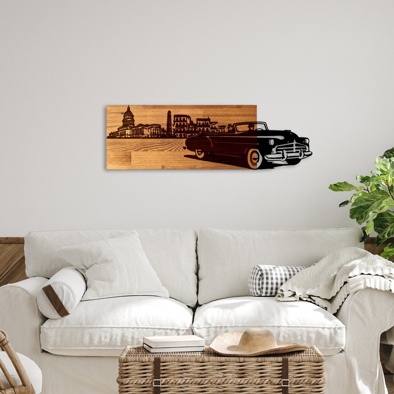 Decoratiune de perete, Classic Style, Lățime: 80 cm, Nuc / Negru - view 2