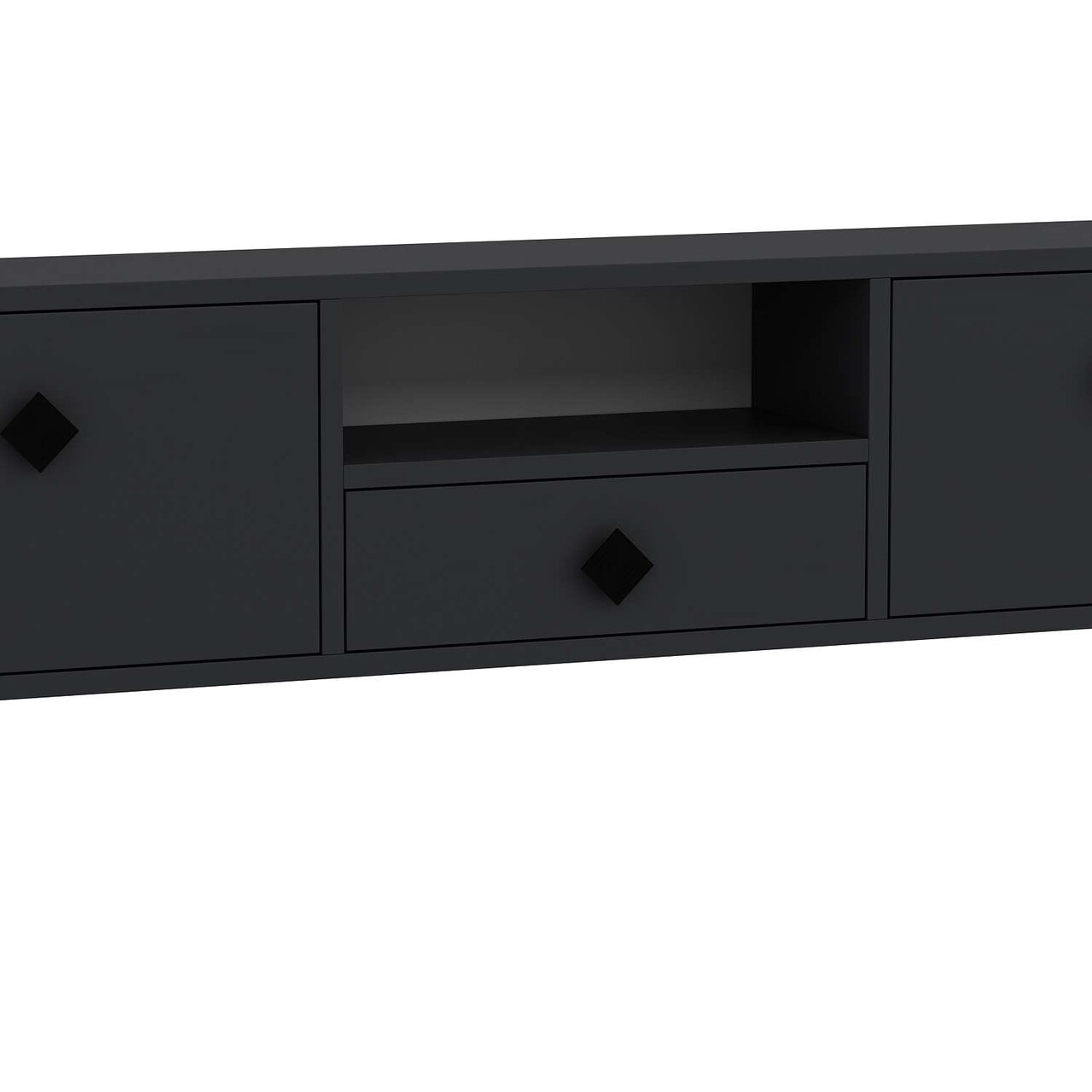 Comoda TV, Hanah Home, 1305-DROP-1, 140x30x30 cm, PAL , Antracit / Negru - view 6