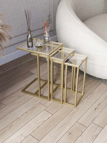 Set masute 3 piese, Hanah Home, Mira, Auriu