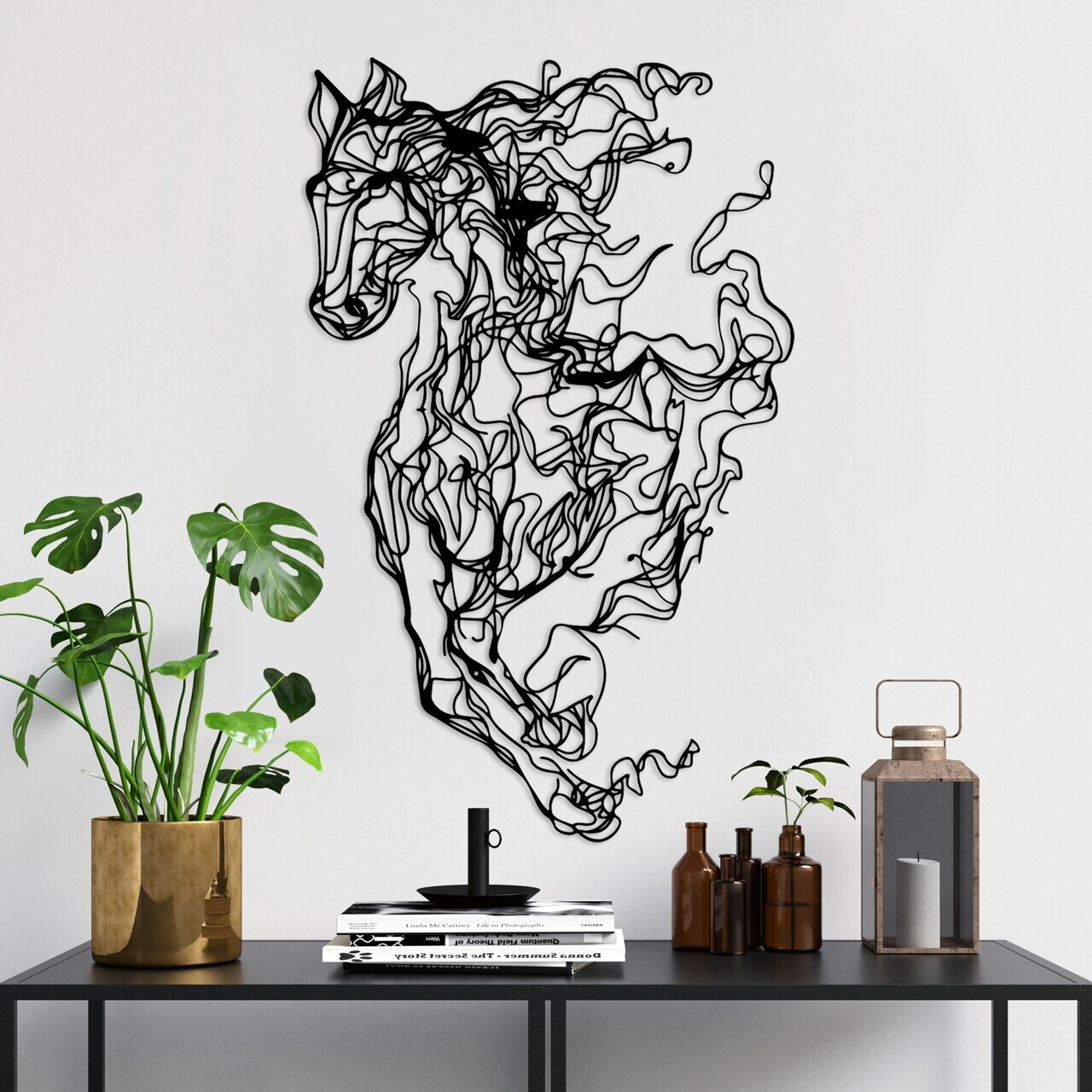 Decoratiune de perete, Cavallo-1, Metal, (Grosime: 1,5 mm), Negru — imaginea 4