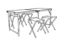 Set masa si 4 scaune pliabile pentru camping Bilbao, Happy Green, otel/aluminiu