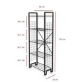 Corp biblioteca, Puqa Design, Kane, 30x60x156 cm, Metal, Negru