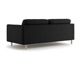 Canapea 3 locuri, Eden, Micadoni, 173x92x90 cm, catifea, negru