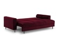 Canapea extensibila, Camellia, Mazzini Sofas, 3 locuri, cu lada de depozitare, 220x100x92 cm, catifea, rosu