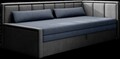 Canapea extensibila brat dreapta 3 locuri, ELTAP, Fulgeo, 214x82x77 cm, lemn/catifea din poliester, albastru inchis/gri