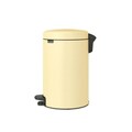 Cos de gunoi cu pedala, Brabantia, NewIcon Mellow Yellow, 12 L, 33.8x25.1x41.1 cm, otel, galben pastel