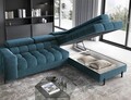 Coltar extensibil dreapta 5 locuri ELTAP, RT-40AMO, Ferucce, 276x200x93 cm, lemn/poliester, albastru