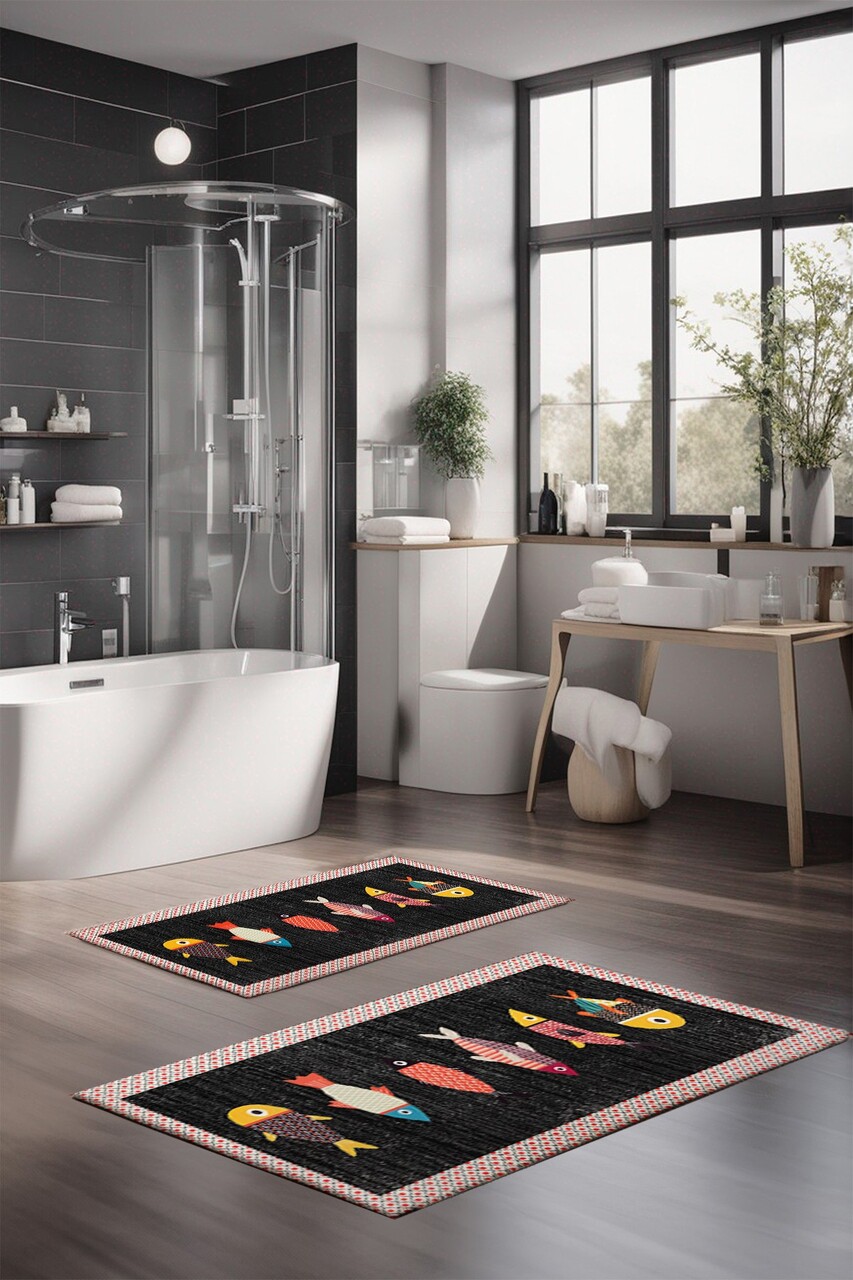 Set covorase de baie, Cartwright, CT-5292, Poliester, Multicolor