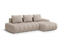 Coltar extensibil dreapta 3 locuri, Linz, Cosmopolitan Design, 275x142x84 cm, cotiera stanga, tesatura structurata, bej sand
