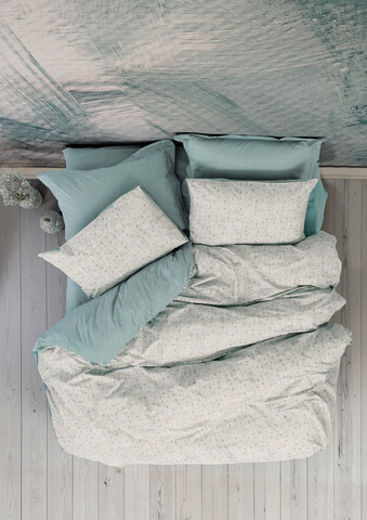 Lenjerie de pat dubla King (FR), Drops - Mint, Cotton Box, Bumbac Ranforce