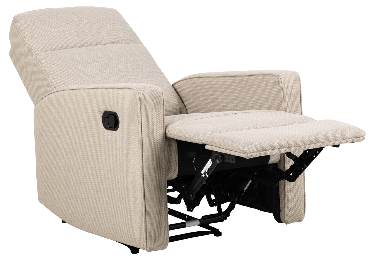 Fotoliu cu recliner Asila, Actona, 72x91x103 cm, tesatura structurata/otel, bej - view 9
