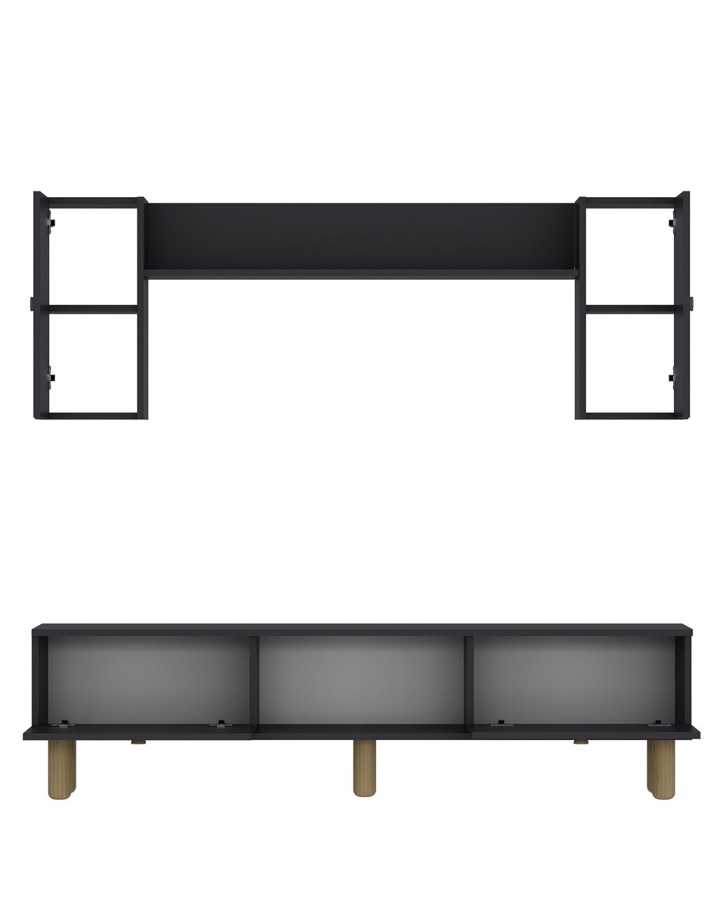Comoda TV, Hanah Home, Dario Bohem, 150x44.6x29.6 cm, PAL , Antracit - imagine 6