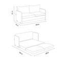 Canapea extensibilă cu 2 locuri, Futon, 859FTN2890, Metal , Verde
