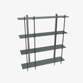 Corp biblioteca, Zena Home, Moss, 160x180x29.6 cm, PAL, Verde/Negru