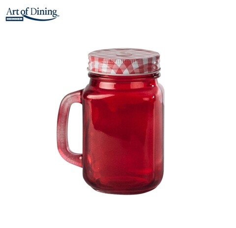 Halba tip borcan cu capac perforat Red, Heinner Home, 400 ml, sticla/metal, rosu Cooking by Heinner