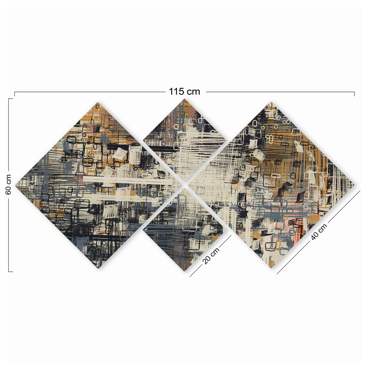 Set 4 tablouri decorative, 4MDF1448614754, MDF, Imprimat UV, Multicolor - 2 | YEO