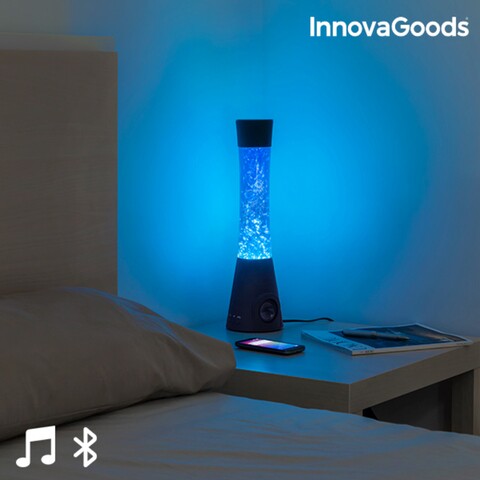 Lampa de lava cu difuzor Bluetooth si microfon InnovaGoods 30W, 12×40 cm InnovaGoods imagine noua 2022