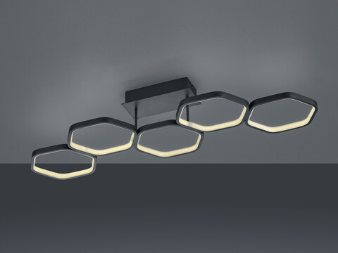 Plafoniera Vigo, RL, 90x30x15 cm, 24W, 1x SMD, metal, negru