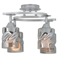 Plafoniera, Evea, L.40 l.35 H.26 cm, 4 x E27, 60W, metal/sticla, argintiu/alb
