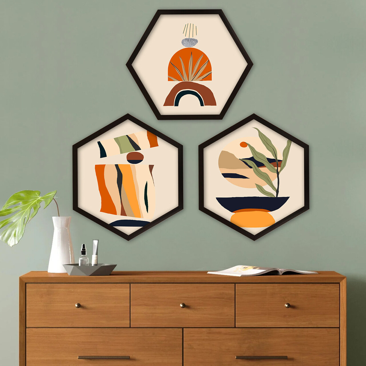 Set 3 tablouri decorative 6GEN1836152 Plastic Multicolor