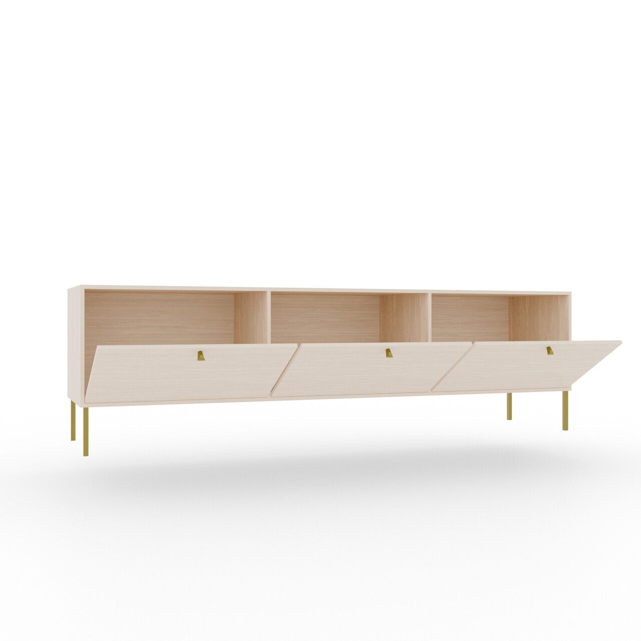 Comoda TV ADRK, Tili 3D, 180x40.8x50 cm, PAL laminat, bej — imaginea 3