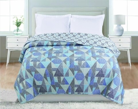 Cuvertura matlasata geo, heinner home, 200x220 cm, microfibra/poliester, multicolor