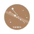 Decoratiune de perete, Taurus Horoscope, Metal, Dimensiune: 48 x 48 cm, Cupru