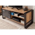 Comoda TV Cosmo Foris, Sapphire, 130x45x50 cm, natural/negru