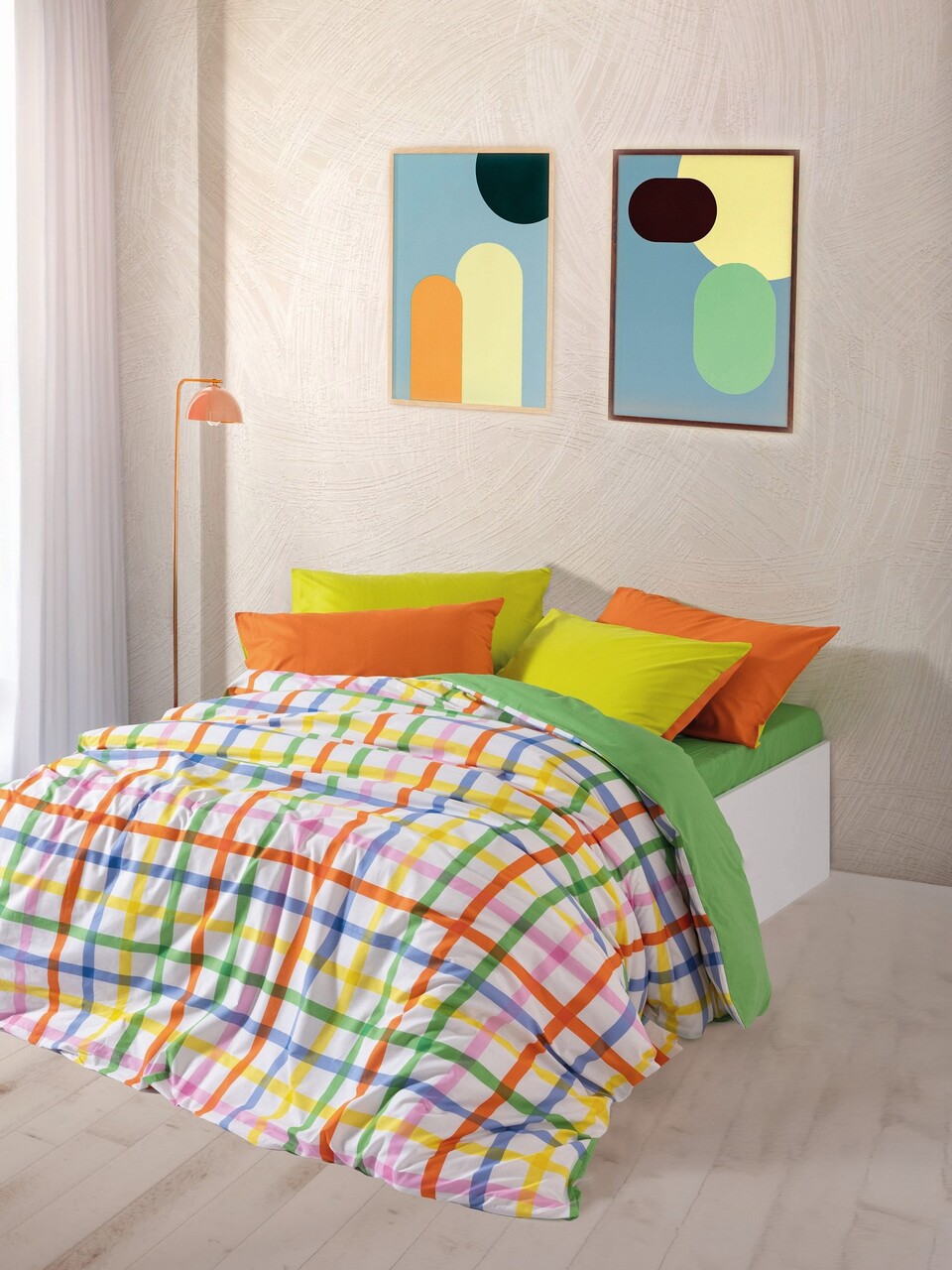 Lenjerie de pat dubla, Hype - Green, Cozy Home, Bumbac Ranforce